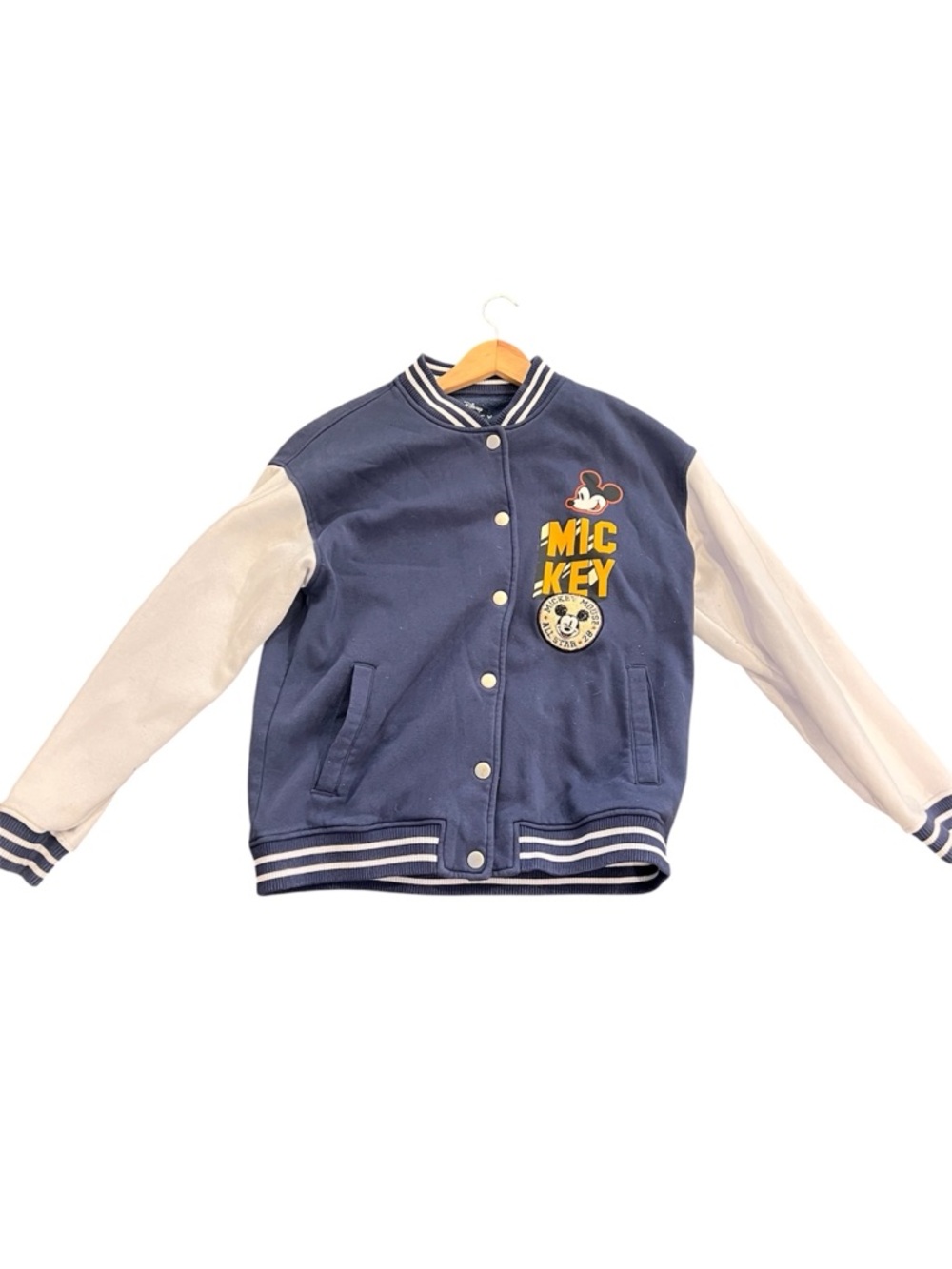 Disney Mickey Mouse Navy and Cream Varsity-Style Women’s Jacket